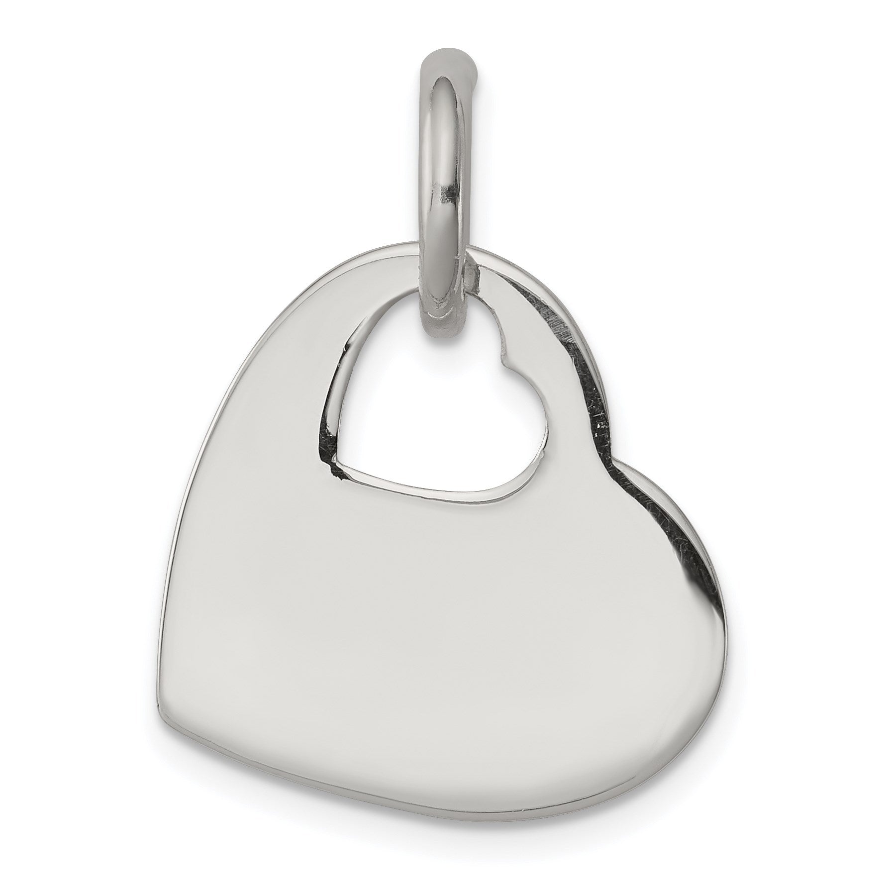 Sterling Silver Heart w/Cut Out Heart Charm