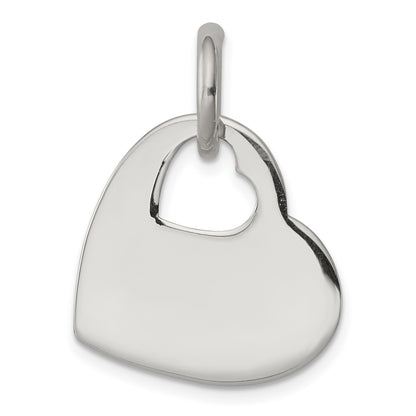 Sterling Silver Heart w/Cut Out Heart Charm