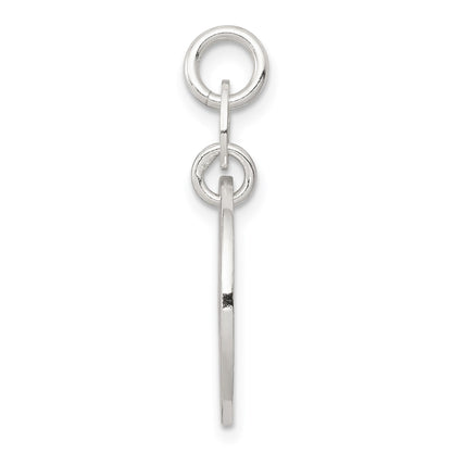 Sterling Silver Polished Circle Mom Charm