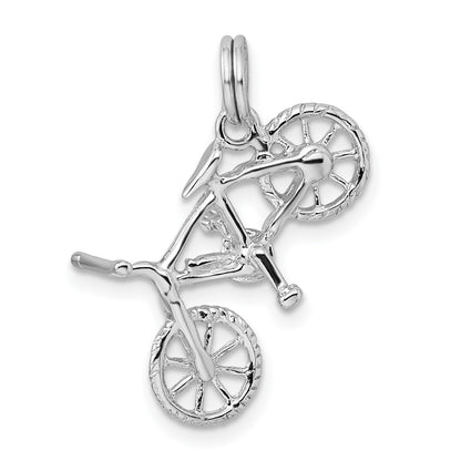 Sterling Silver Rhodium-platedPolished Bicycle Charm