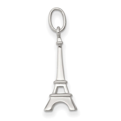 Sterling Silver Rhodium-plated Eiffel Tower Charm