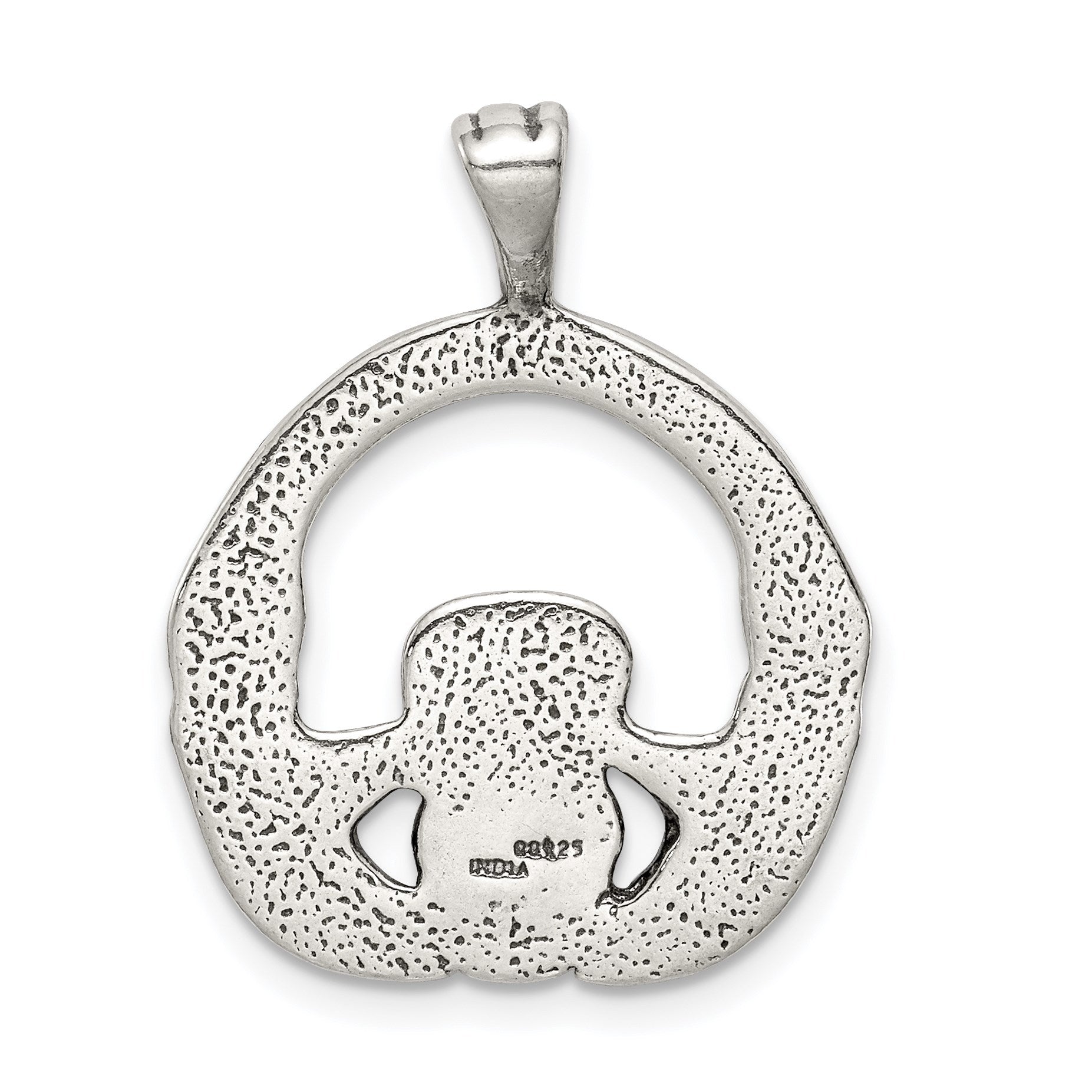 Sterling Silver Antiqued Claddagh Pendant