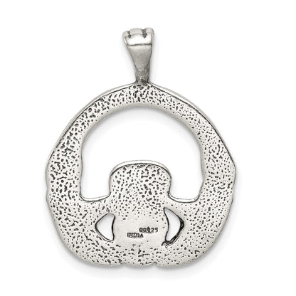 Sterling Silver Antiqued Claddagh Pendant