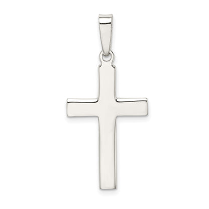 Sterling Silver Polished and Matte Finish Cross Pendant