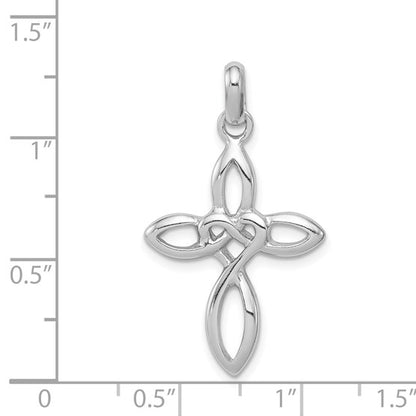 Sterling Silver Rhodium Plated Cross Pendant