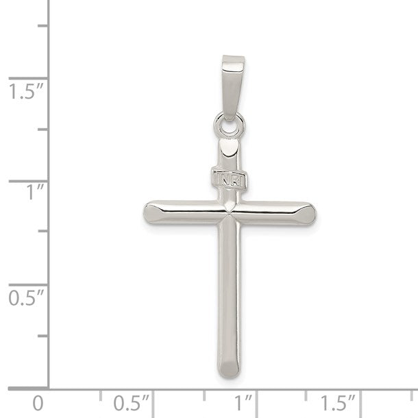 Sterling Silver Polished INRI Cross Pendant