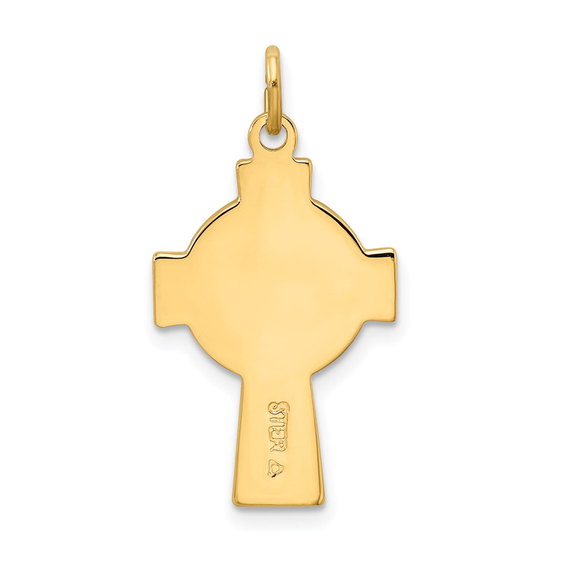 Sterling Silver Platinum-plated Polished/Gold-plated Epoxy Cross Pendant