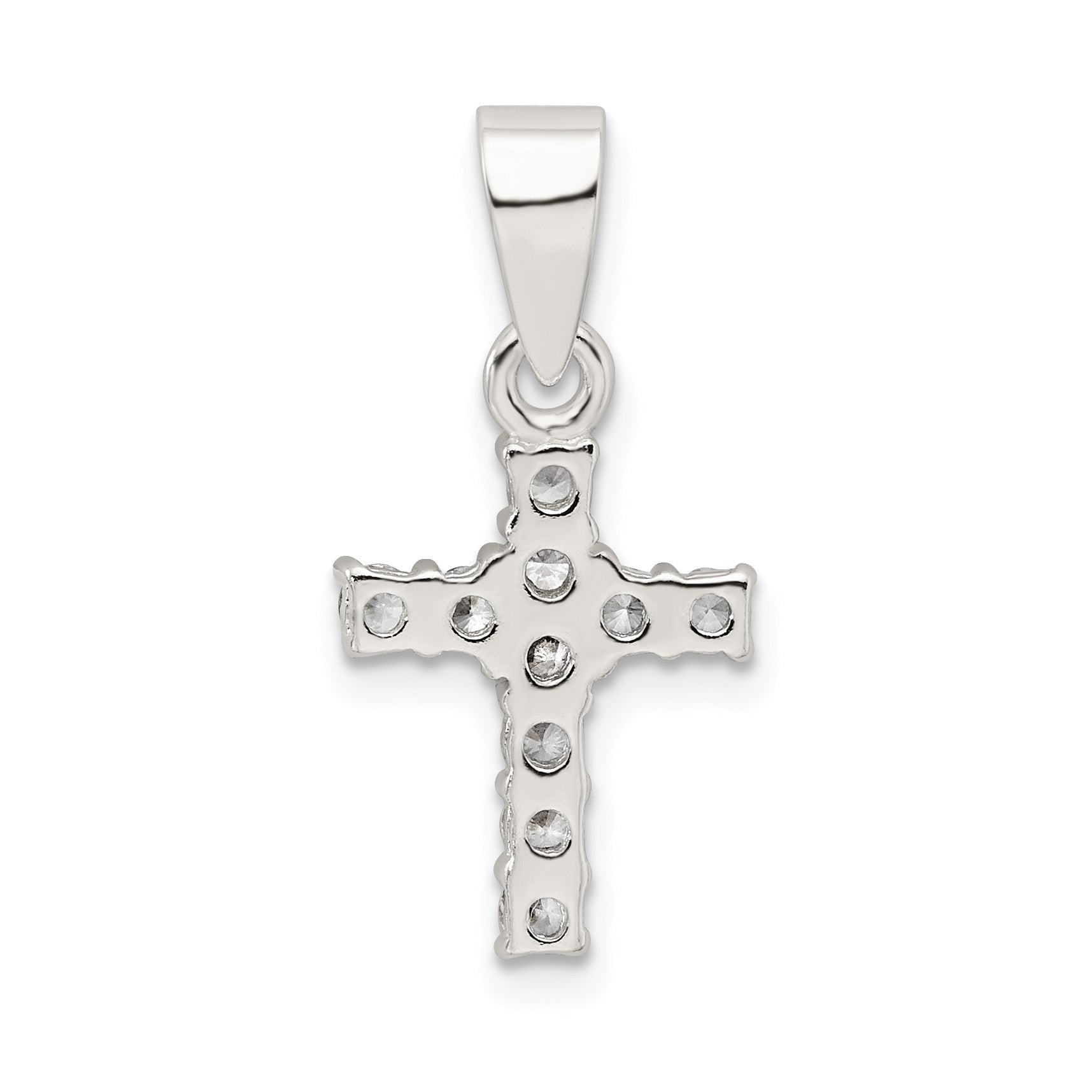 Sterling Silver CZ Cross Pendant