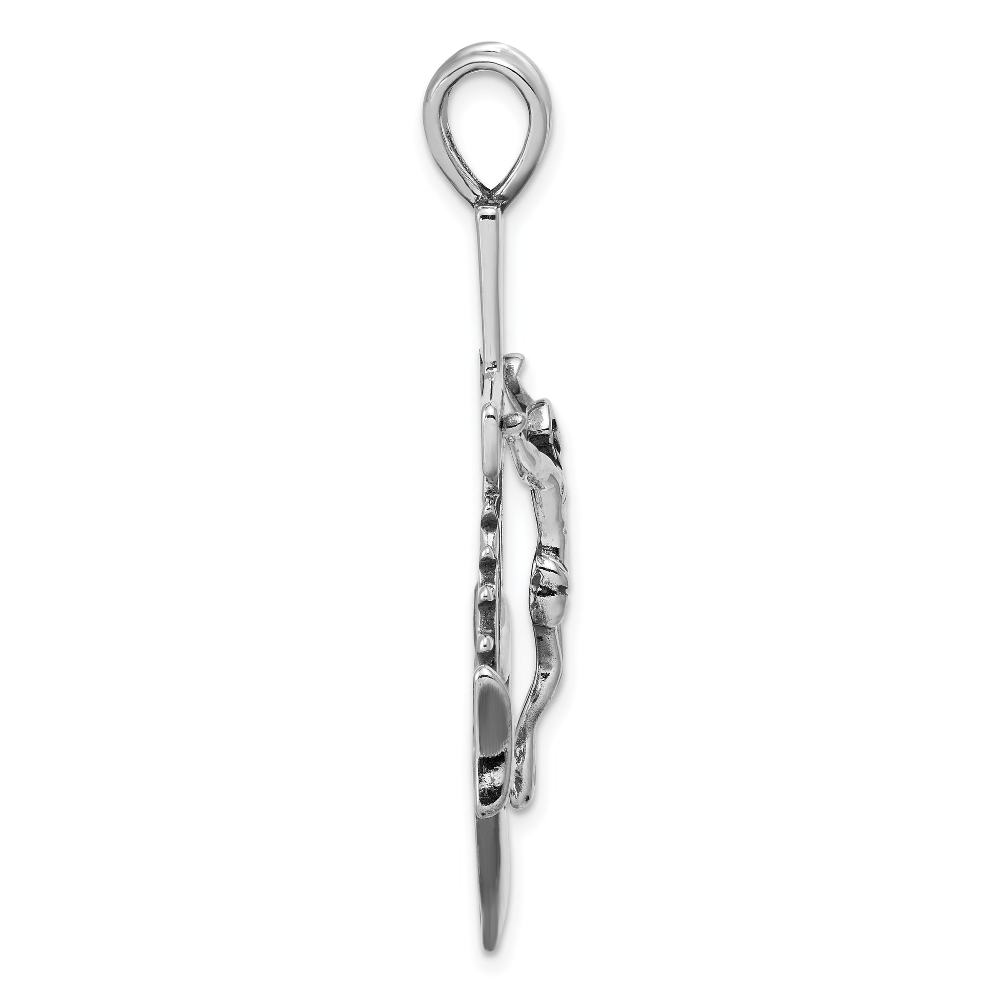 Sterling Silver Antiqued Mariner Crucifix Charm