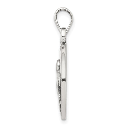 Sterling Silver Polished Antique Finish Aries Horoscope Zodiac Pendant