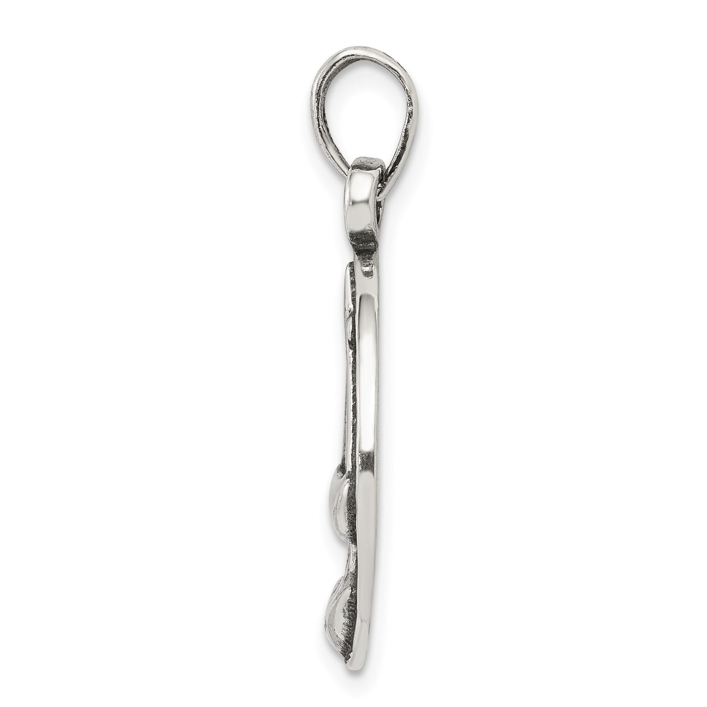 Sterling Silver Polished Antique Finish Libra Horoscope Zodiac Pendant