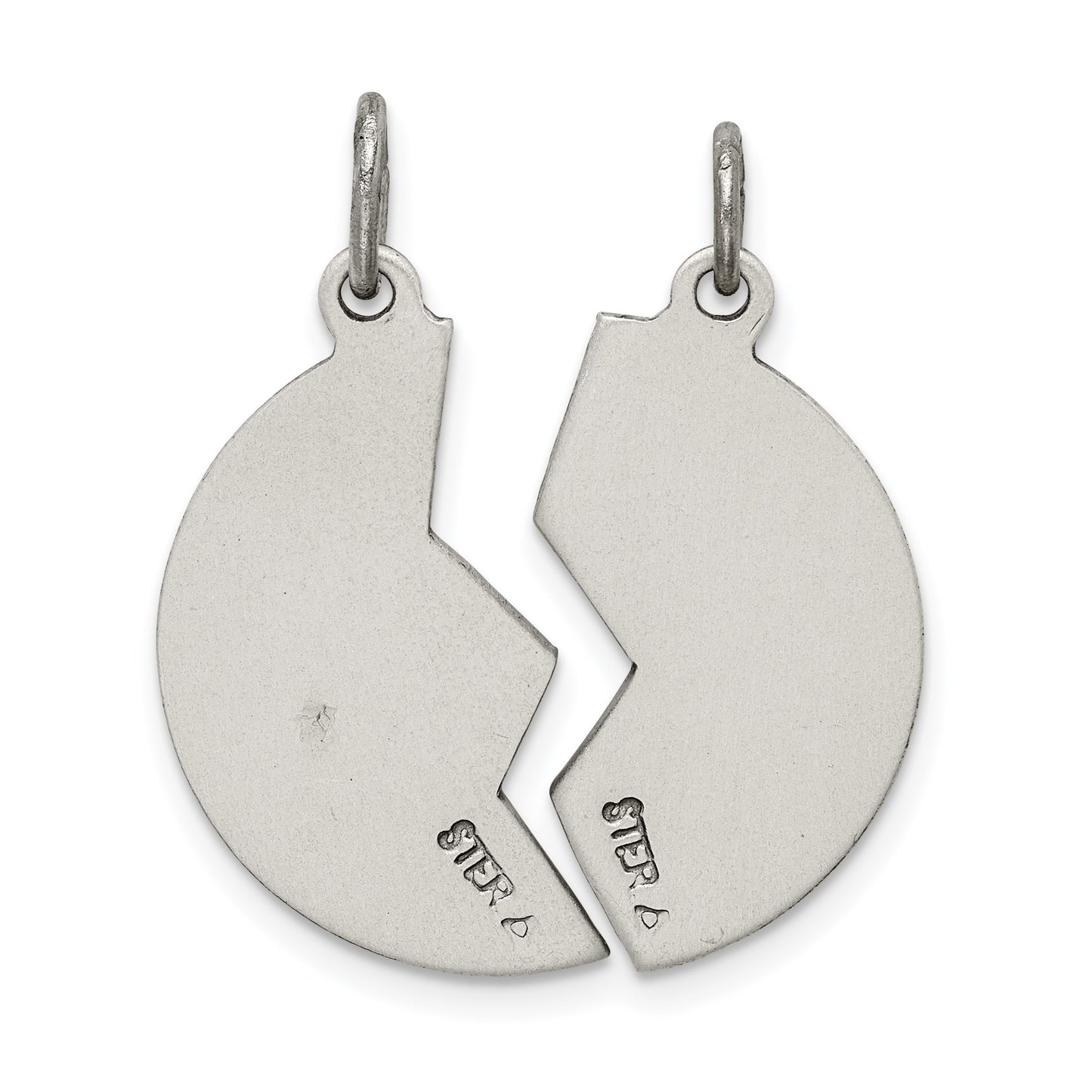 Sterling Silver Satin Antiqued 2-Piece Mizpah Pendant