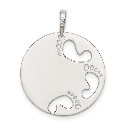 Sterling Silver Polished Me & Mom Pendant