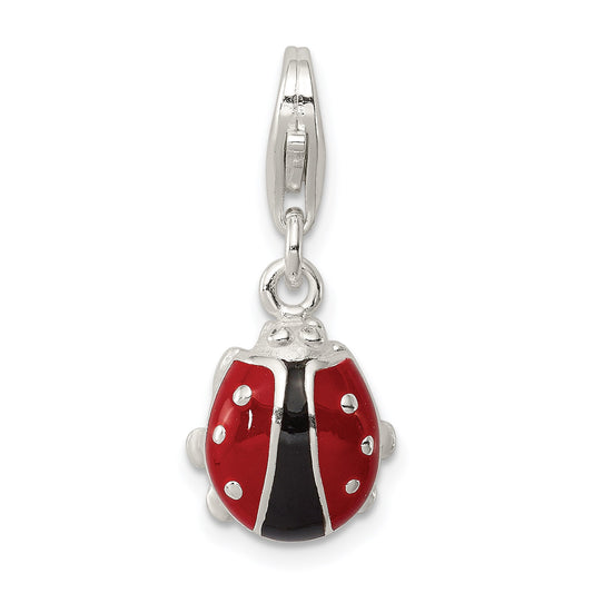 Sterling Silver Enameled Lady Bug Charm
