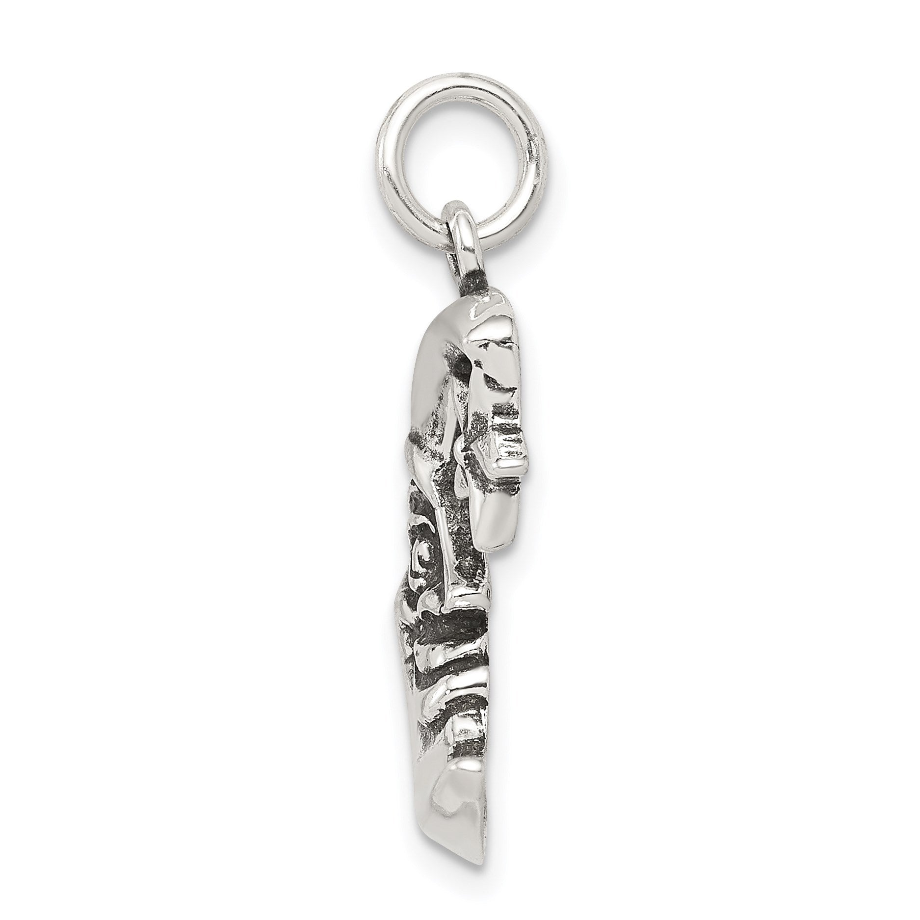 Sterling Silver Antiqued Moon Charm