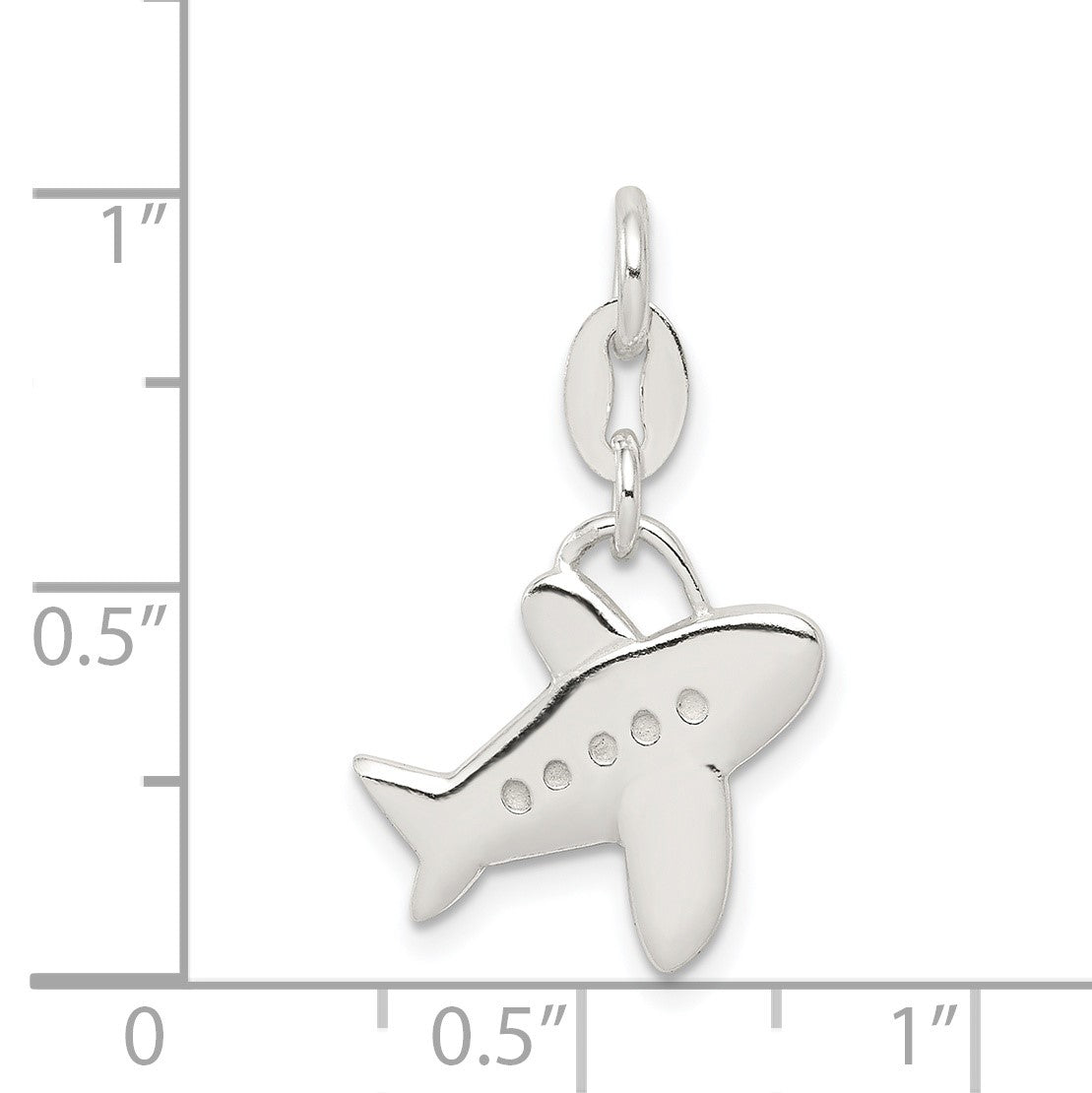 Sterling Silver Polished Airplane Charm