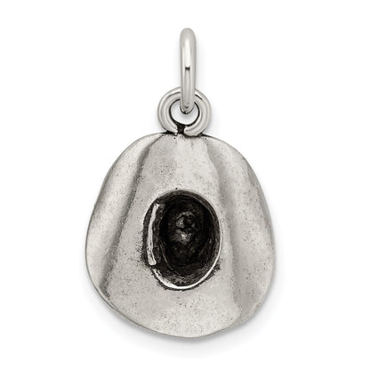 Sterling Silver Antiqued Cowboy Hat Charm