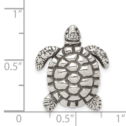 Sterling Silver Antiqued Turtle Charm