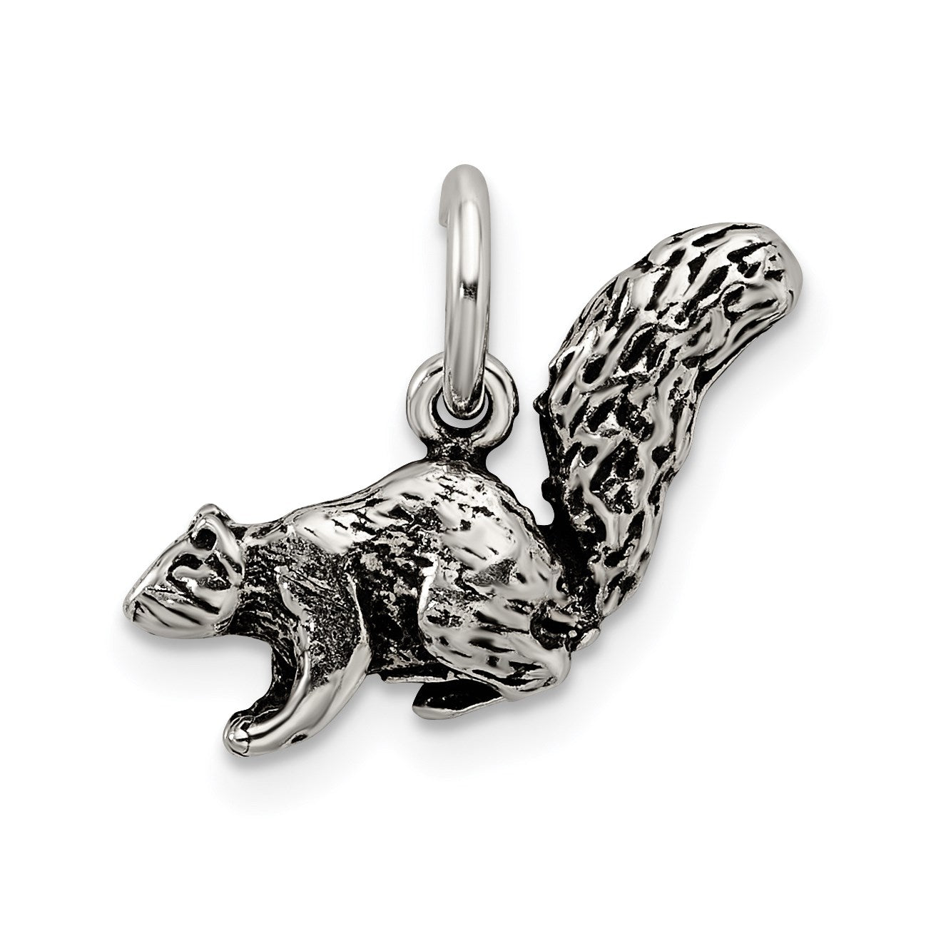 Sterling Silver Antiqued Squirrel Charm