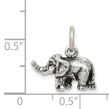 Sterling Silver Antiqued Elephant Charm