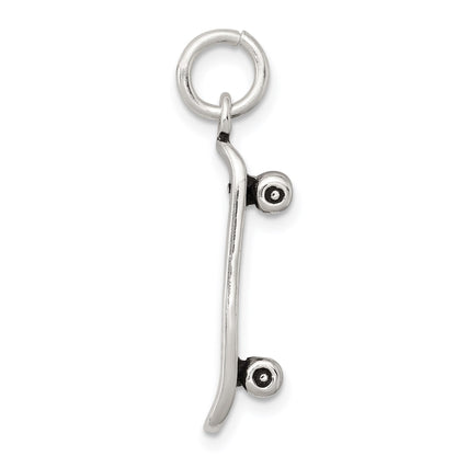 Sterling Silver Antiqued Skateboard Charm