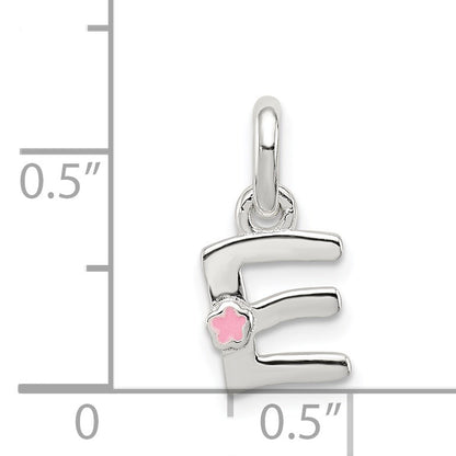 Sterling Silver Letter E with Enamel Pendant