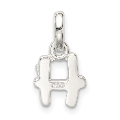 Sterling Silver Letter H with Enamel Pendant