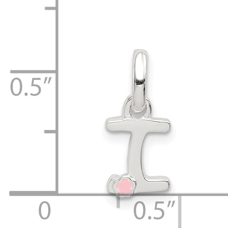 Sterling Silver Letter I with Enamel Pendant