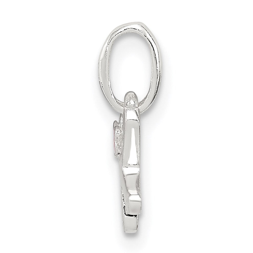 Sterling Silver Letter K with Enamel Pendant