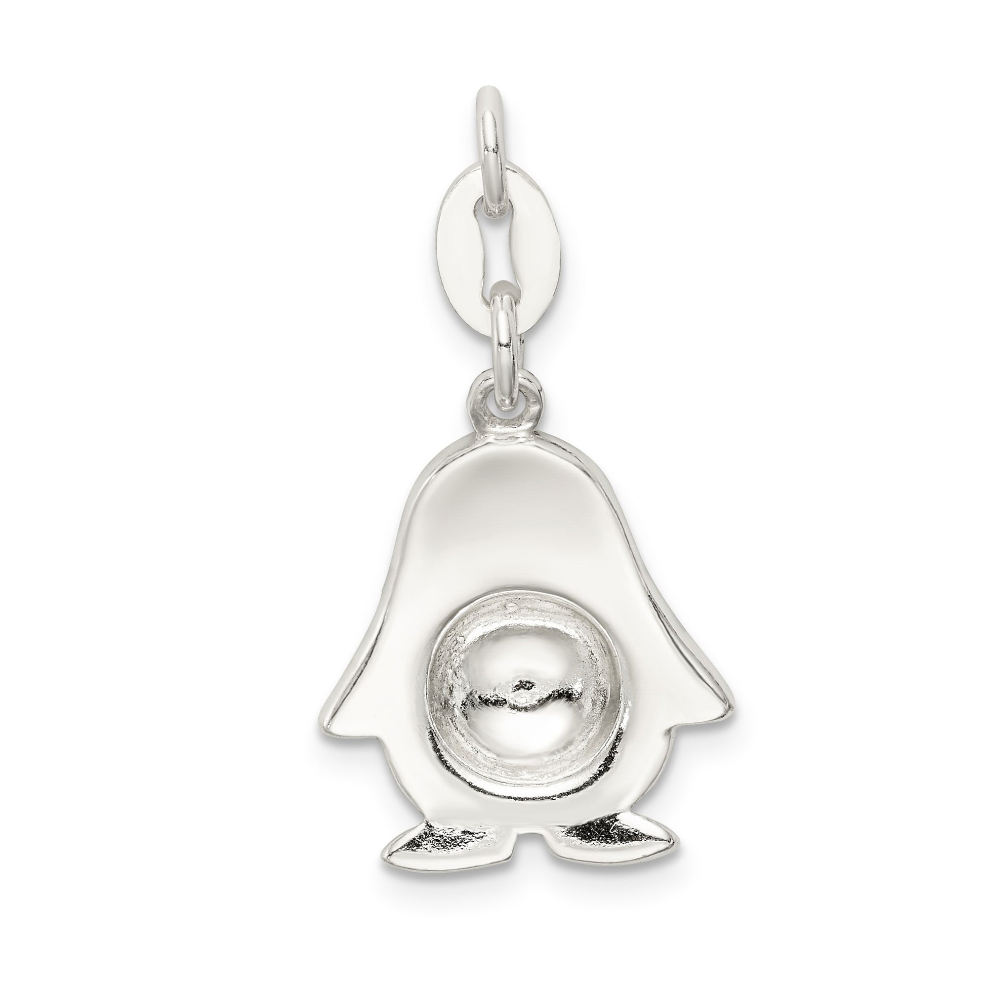 Sterling Silver Enamel Penguin Pendant