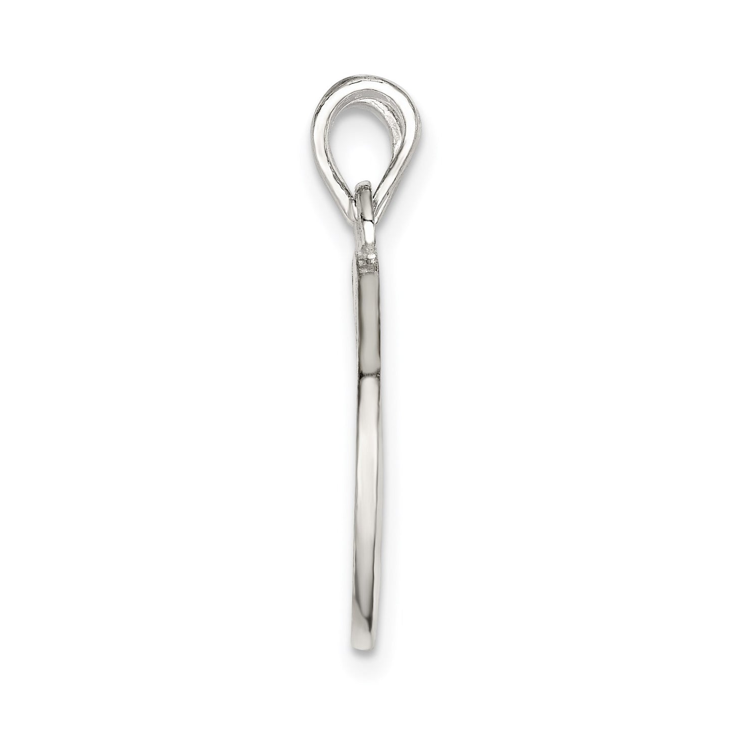 Sterling Silver Polished Mini I Love You Break Apart Heart Pendant
