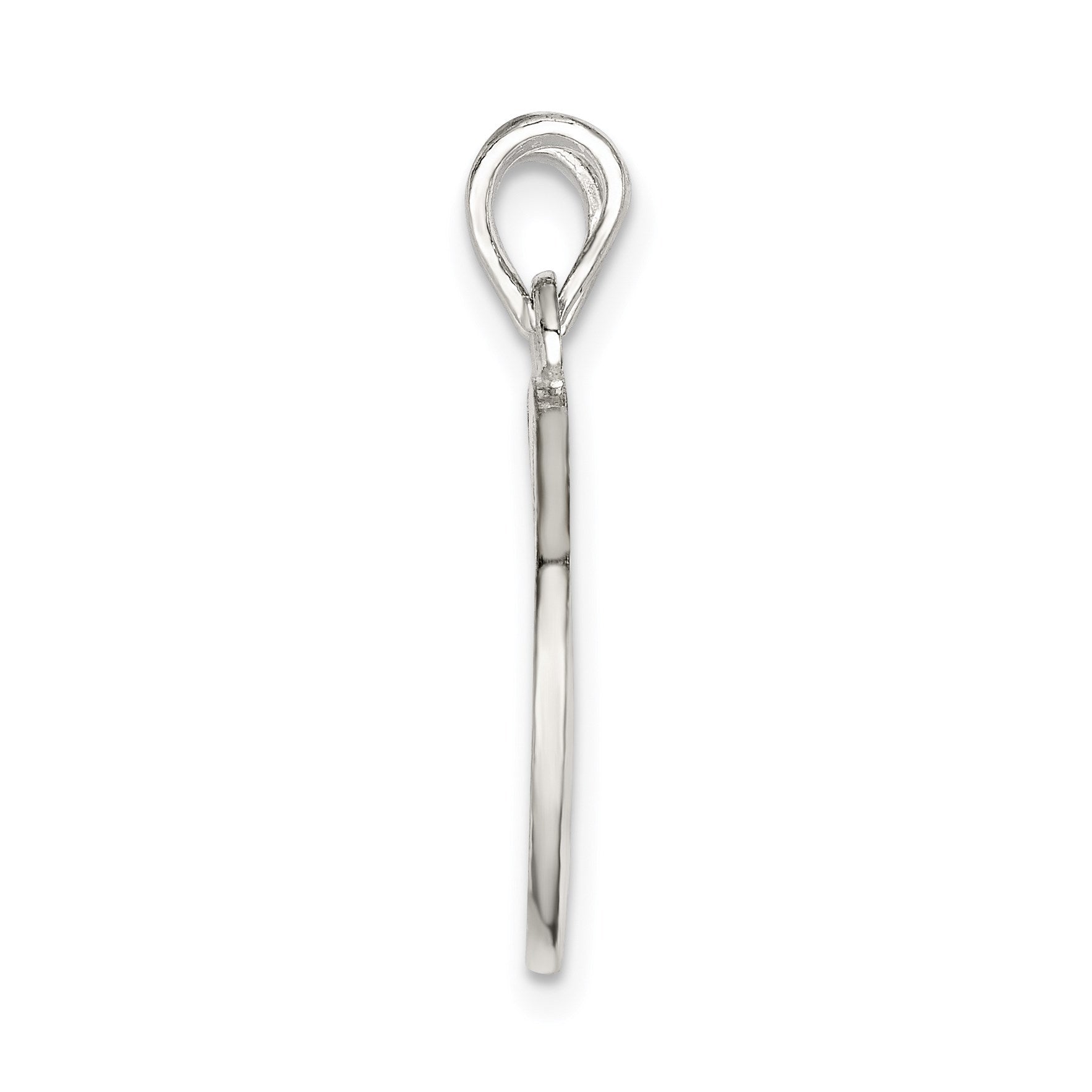 Sterling Silver Polished Mini I Love You Break Apart Heart Pendant