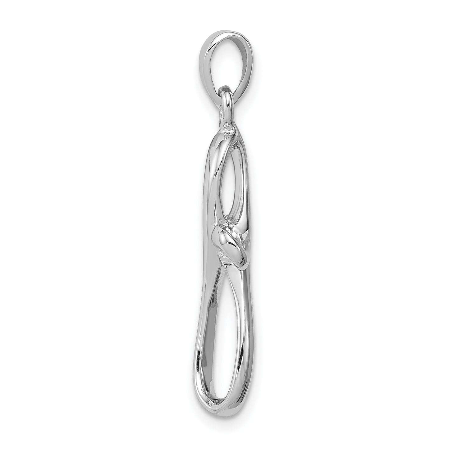 Sterling Silver Rhodium-plated Polished Cross Pendant