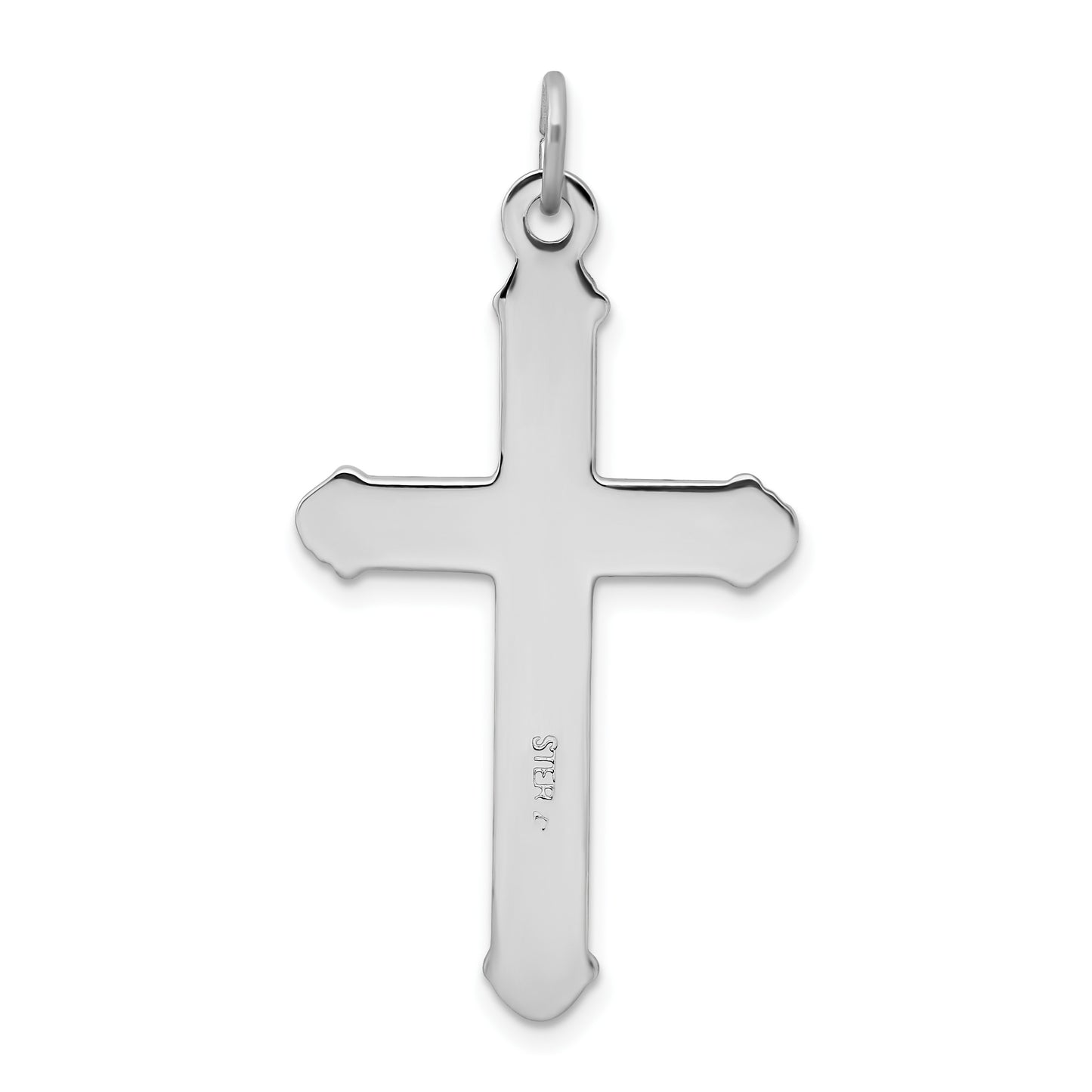 Sterling Silver, Gold-tone, Blk Rhod Criss Cross Design Cross Pendant