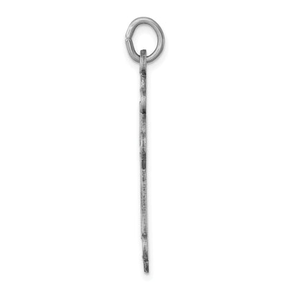 Sterling Silver Antiqued, Textured and Brushed Latin Cross Pendant