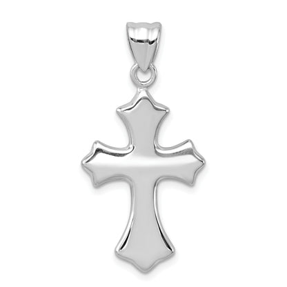 Sterling Silver Rhodium-plated Polished Cross Pendant
