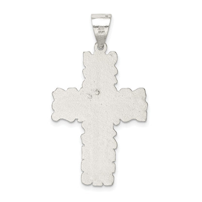 Sterling Silver Polished Outlined Cross Pendant