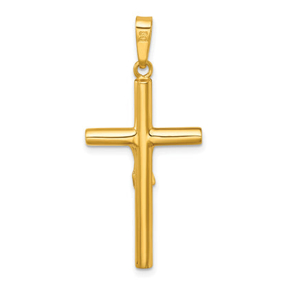 Sterling Silver Gold-tone Polished Crucifix Pendant