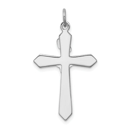 Sterling Silver Platinum-plated Black Epxy Purple CZ INRI Cross Pendant