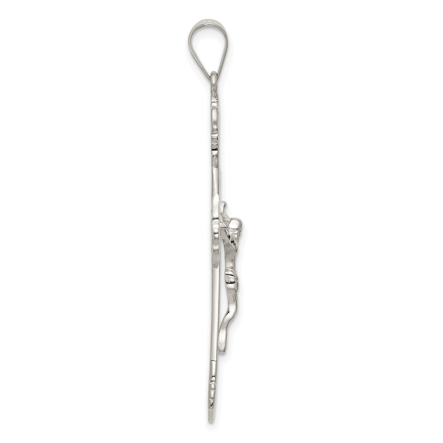 Sterling Silver Polished Crucifix Pendant