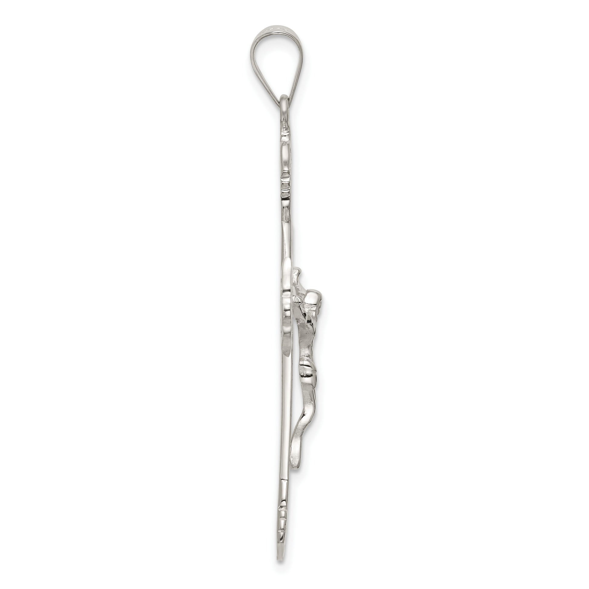 Sterling Silver Polished Crucifix Pendant