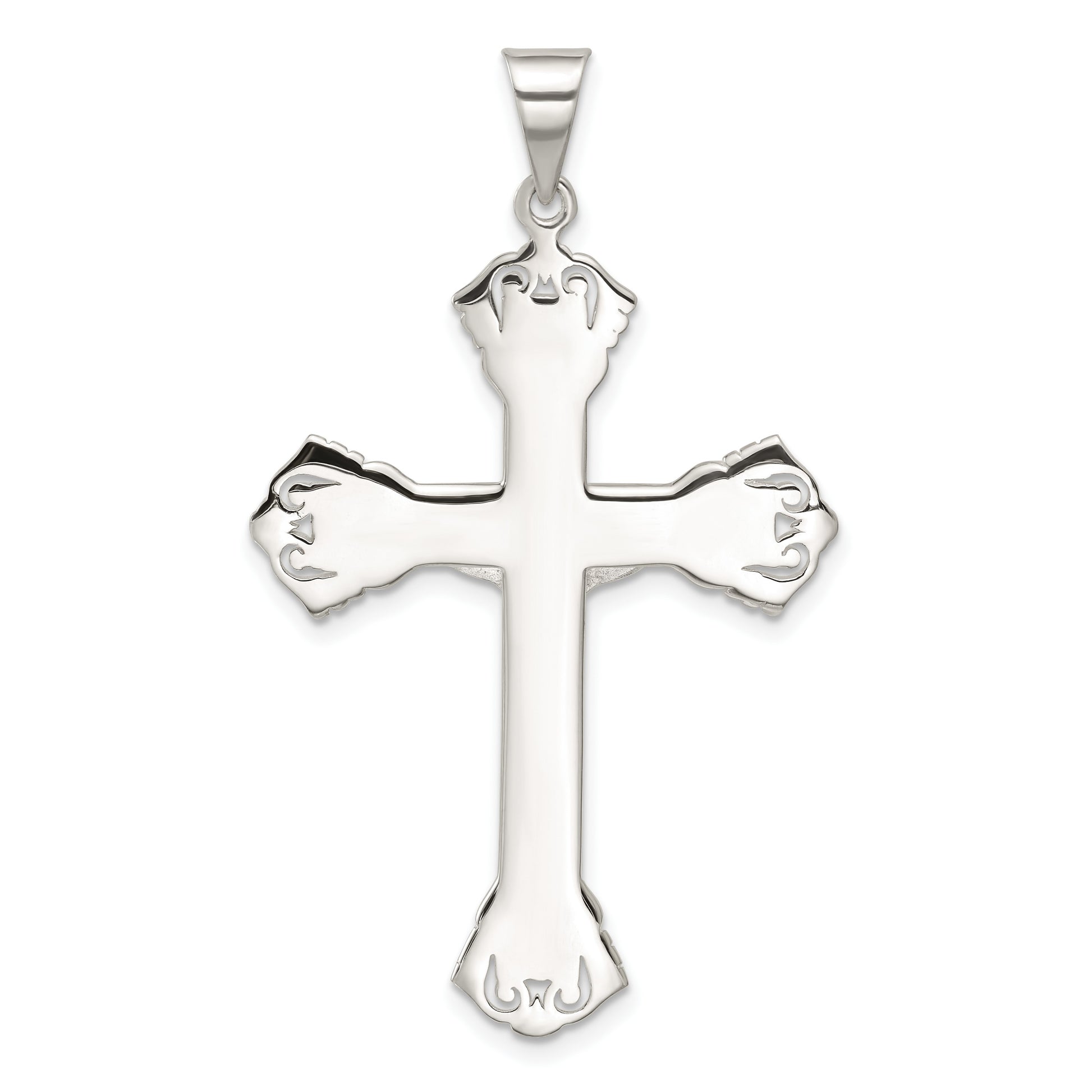 Sterling Silver Polished Crucifix Pendant