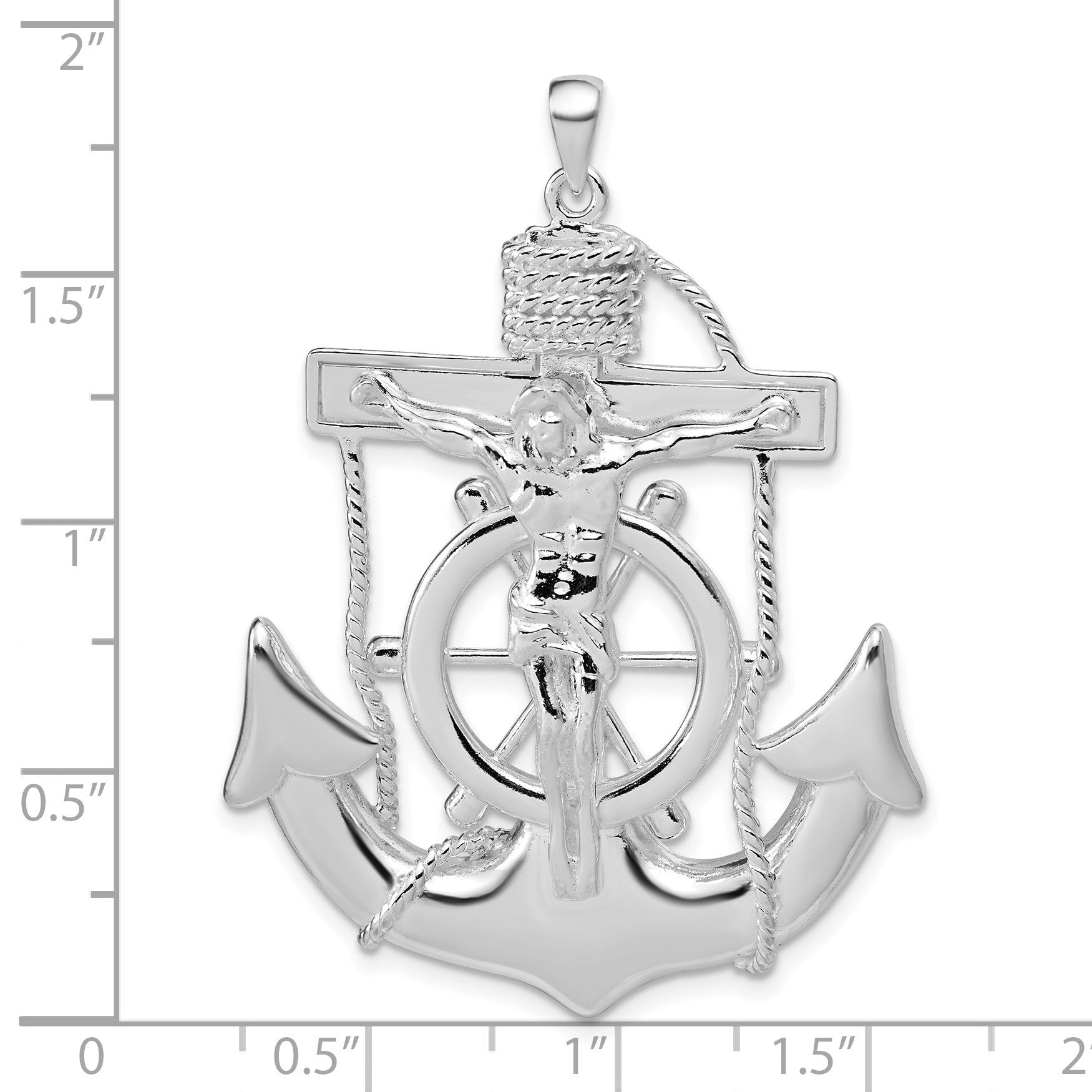 Sterling Silver Polished Mariner Cross Pendant