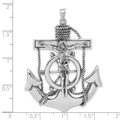 Sterling Silver Antiqued Mariner Cross Pendant
