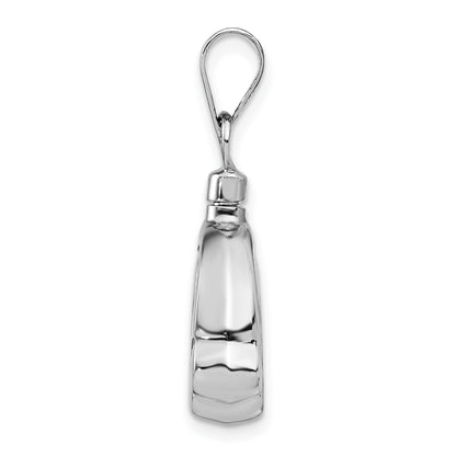 Sterling Silver Rhodium-plated Polished Puppy Paw Ash Holder Pendant