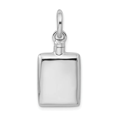 Sterling Silver Rhodium-plated Polished Rectangular Ash Holder Pendant