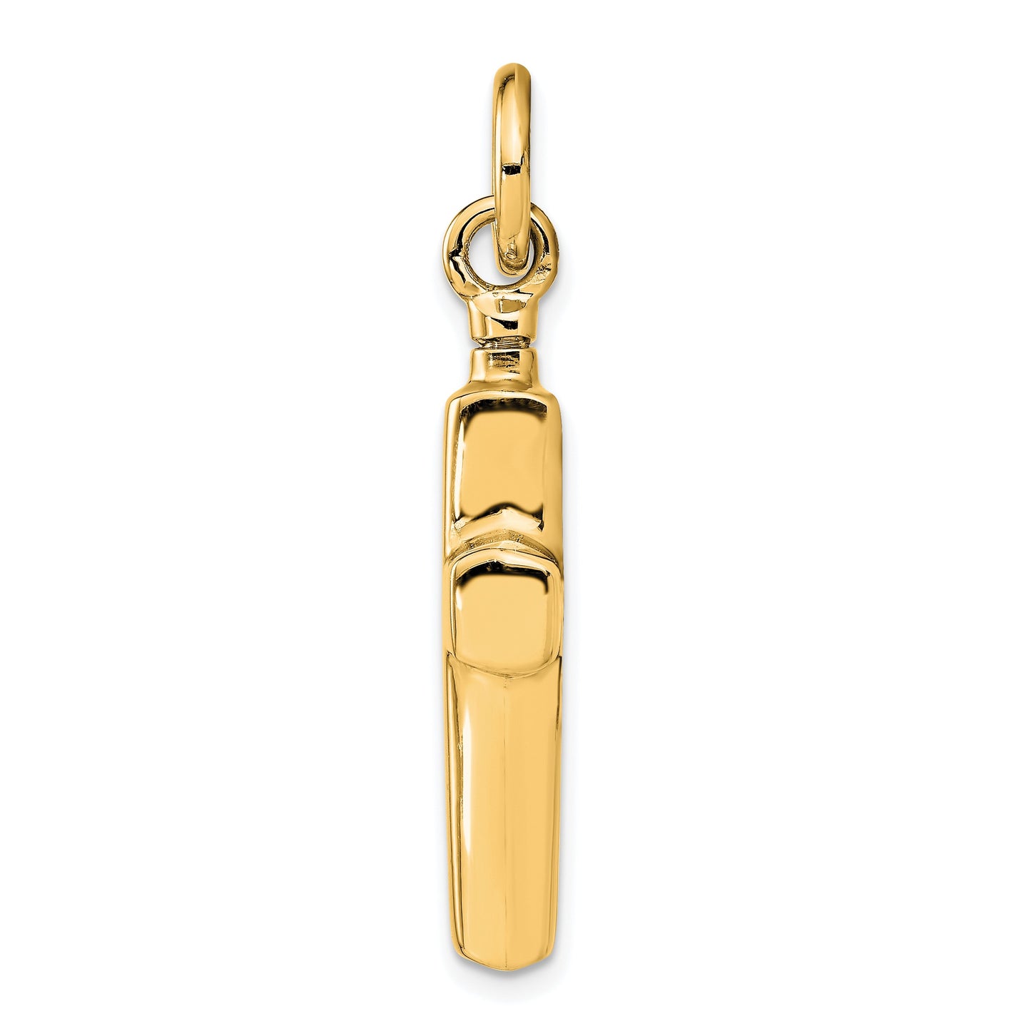 Sterling Silver Gold-plated Polished Cross Ash Holder Pendant