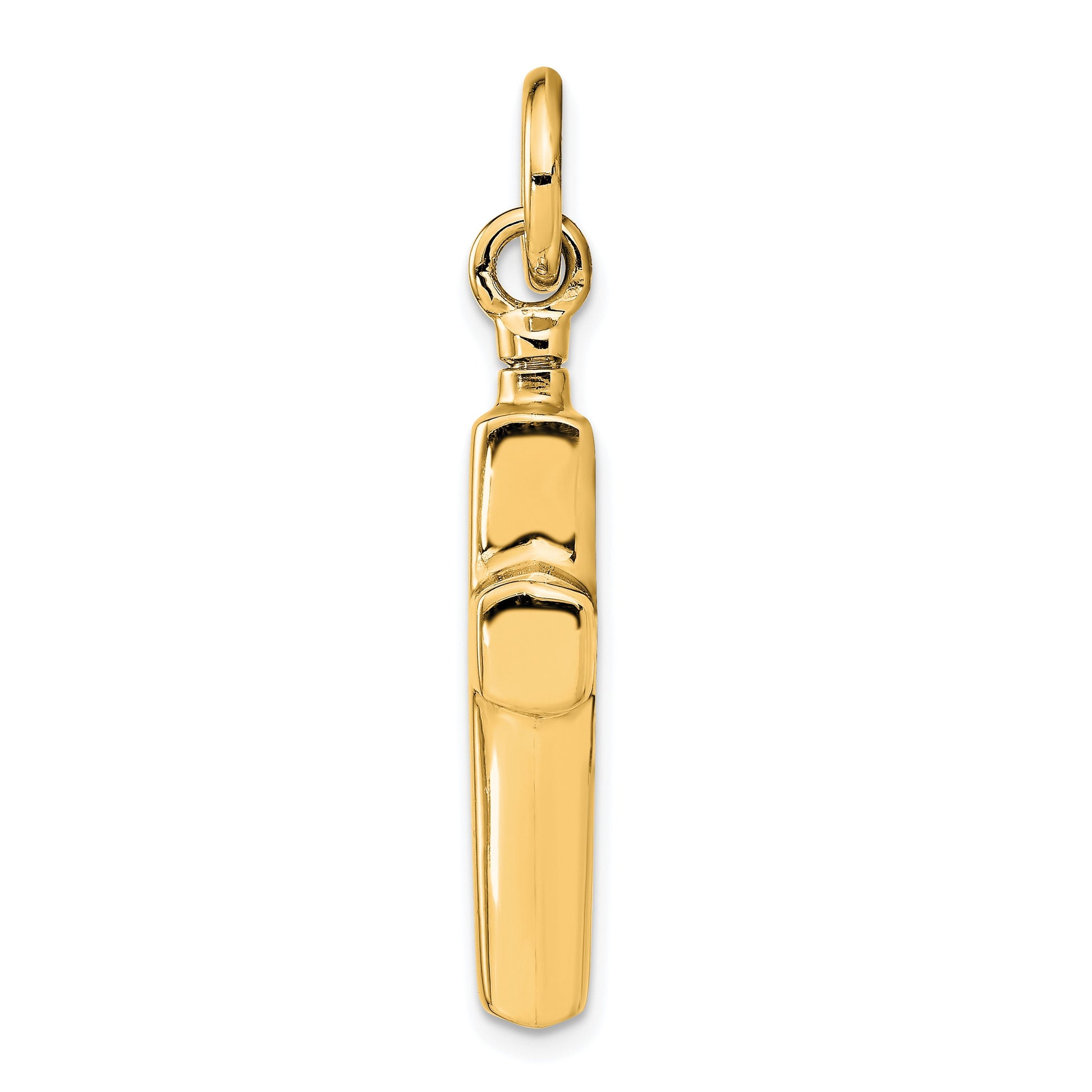 Sterling Silver Gold-plated Polished Cross Ash Holder Pendant