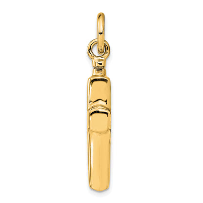 Sterling Silver Gold-plated Polished Cross Ash Holder Pendant