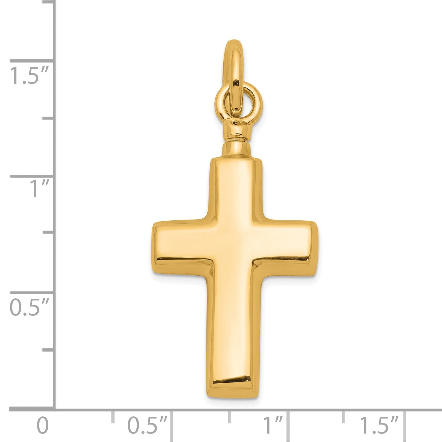 Sterling Silver Gold-plated Polished Cross Ash Holder Pendant